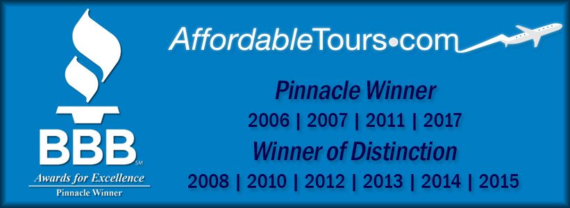 Affordable Tours has an A+ BBB rating and BBB accredited since 2001